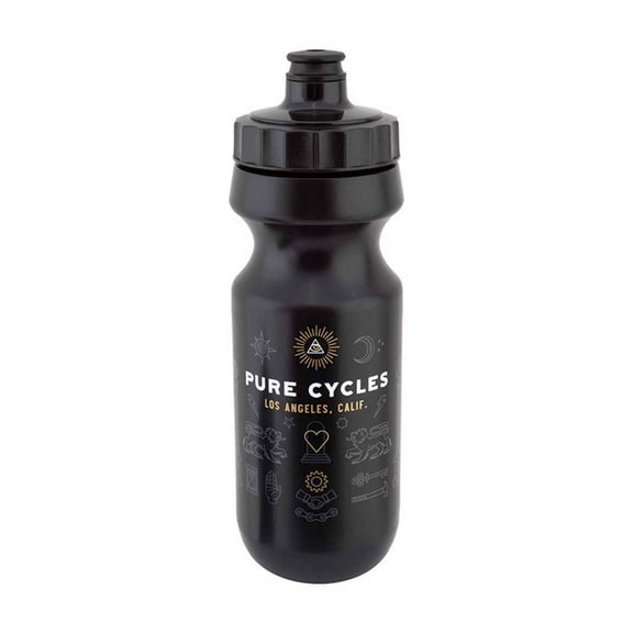 Pure Cycles Bottle 600cc Logo Black with Pressure Valve