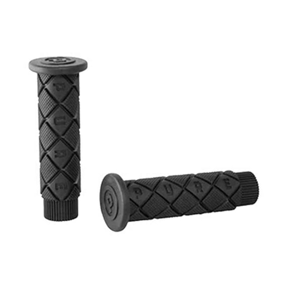 Pure Cycles Bike Handlebar Grips for BMX, Mountain, MTB, Beach Cruiser, Scooter, Folding Bike, Soft Non-Slip-Rubber Hand Grip Comfortable Ergonomic, Black