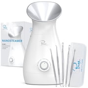 Pure Daily Care Nano Steamer 3-in-1 Ionic Facial Nano Facial Mister 5-Piece Stainless Steel Skin Kit Silver