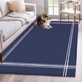 thumbnail image 1 of Pure Dark Blue Area Rug 4x6 FT, Non Slip Kids Room Carpet, Simple Solid Color Washable Soft Floor Carpet Non-Shedding Throw Rug for Dorm Kitchen Study Room Home Office Bedside, 1 of 9