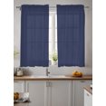 thumbnail image 1 of Pure Dark Blue Sheer Kitchen Tier Curtains 45 Inch length, Rod Pocket Half Curtains & Drapes, Simple Solid Color Light Filtering Chiffon Cafe Bathroom Window Treatments 2 Panels 27.5"W x 45"L, 1 of 7
