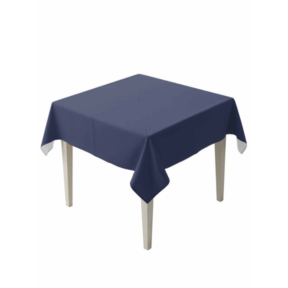 Pure Dark Blue Table Cloth, Simple Solid Color Waterproof Tablecloth for Square Tables, Reusable Washable Fabric Table Cover for Restaurant Kitchen Dining Tables 60"x60"