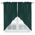 thumbnail image 1 of Pure Dark Green Kitchen Window Curtains, Swag Curtains Valance for Bedroom Living Room Bathroom, Simple Solid Color Rod Pocket Window Treatment Curtain Block Drapes 2 Panels 28"x36", 1 of 8