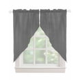 thumbnail image 1 of Pure Dark Grey Swag Valances for Windows, Simple Solid Color Rod Pocket Sheer Valances for Large Windows, Swag Toppers Light Filtering for Kitchen Living Room 2 Panels 36''x63'', 1 of 5
