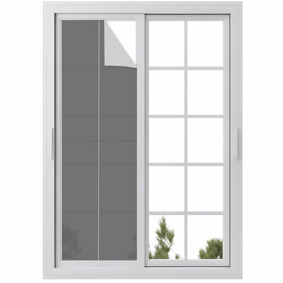 Pure Dark Grey Window Privacy Film, Simple Solid Color Static Cling UV Sun Blocking Heat Control Window Tint Day and Night, Non-Adhesive Reusable One Way Windows Privacy Cover 17.7''x78.7''