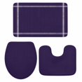 thumbnail image 1 of Pure Darkorchid Bath Mat 3 Piece Bathroom Rug Set, Simple Solid Color Non Slip Bath Rug Contour Mat and Toilet Lid Cover, Absorbent Shower Mats Soft Bath Rugs and Mats Sets, 1 of 8