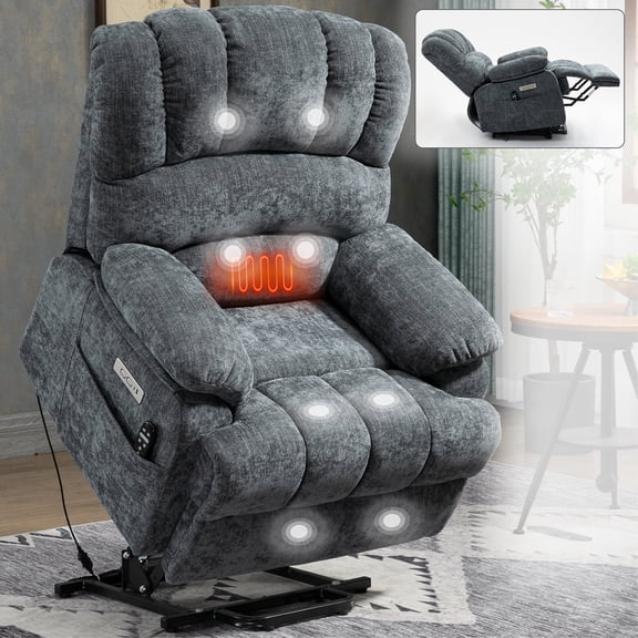 Pure Dashio Functional Sofa Chair,3-in-1 Convertible Lazy Chair with Cup Holder & USB,Reclining Sofa Chair for Small Space Gray