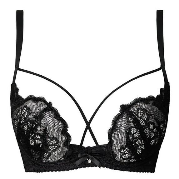 Pure Desire Lace Demi Bra For Women Thin Small Push Up Underwire Support Everyday Sheer Balconette