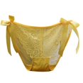 thumbnail image 1 of Pure Desire Sexy Bow French Lace Panties Women's Low Waist Seamless Cotton Crotch Breathable Large Size Briefs, 1 of 2