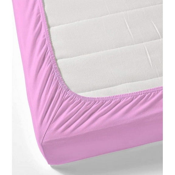 Pure Dreams Fitted Sheet Only- 15" Extra Deep Pocket- Premium 400 Thread Count- 100% Cotton Sateen- Pink Solid, King