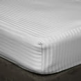 thumbnail image 1 of Pure Dreams Fitted Sheet Only- 22" Extra Deep Pocket- Premium 400 Thread Count- 100% Cotton Sateen- Light Grey Stripe, Queen, 1 of 6