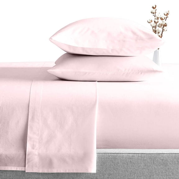 Pure Dreams Sheet Set 5 Piece - 400 Thread Count - 12" Deep Pocket - 100% Egyptian Cotton - Cool and Breathable - Pink Solid, Full Size