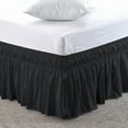 thumbnail image 1 of Pure Dreams Wrap Around Dust Ruffle Bed Skirt, 100% Microfiber, 12 Inch Drop, Easy Fit Elastic Strap- Black Twin Size, 1 of 6