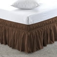 thumbnail image 1 of Pure Dreams Wrap Around Dust Ruffle Bed Skirt, 100% Microfiber, 18 Inch Drop, Easy Fit Elastic Strap- Chocolate King Size, 1 of 6