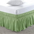 thumbnail image 1 of Pure Dreams Wrap Around Dust Ruffle Bed Skirt, 100% Microfiber, 18 Inch Drop, Easy Fit Elastic Strap- Sage Full Size, 1 of 6