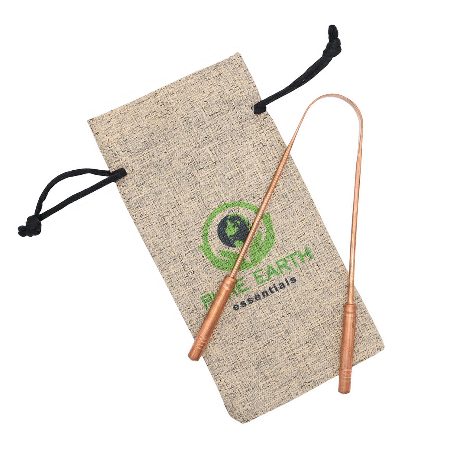 Pure Earth Essentials - Copper Tongue Scraper for Adults - Pack of 1