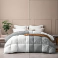 thumbnail image 1 of Pure Eco Bedding Comforter Alaskan King 120X132, Duvet Insert, Quilted Comforter with Corner Tabs, Lightweight Quilt, Down Alternative Hotel Comforter Oversized Alaskan King 120X132 White/Silver Gray, 1 of 9