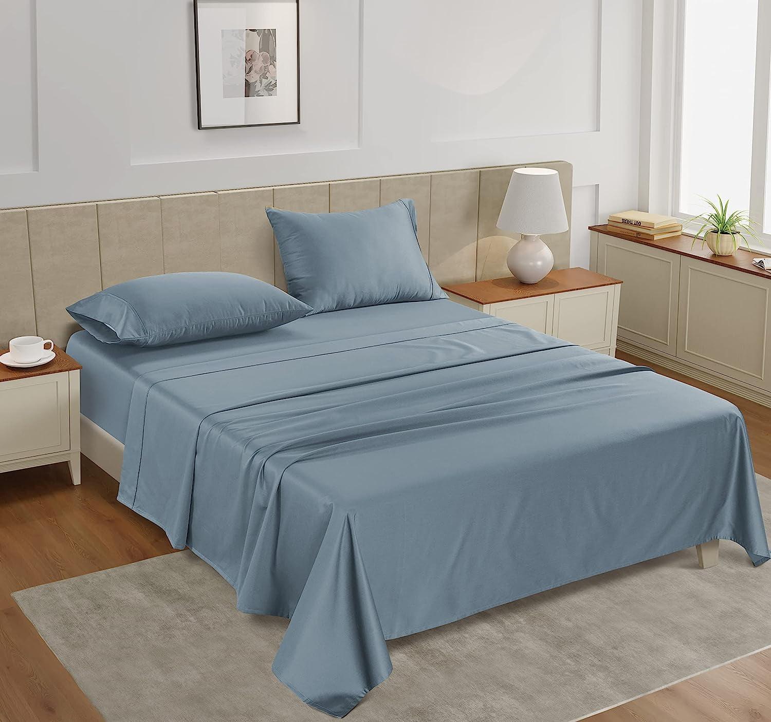 Pure Egyptian Queen Size Cotton Bed Sheets Set (Queen, 500-TC Sheets ...