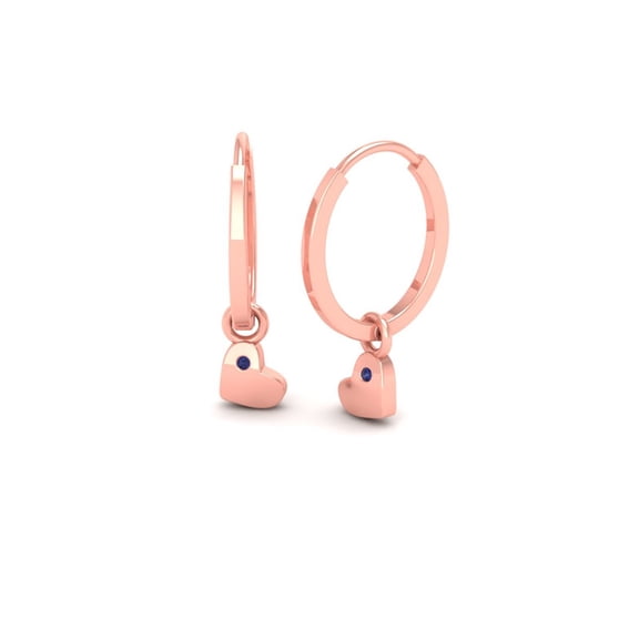 Pure Elegance Heart Shape Dangle Drop Earring Valentine's Day Gift For Women 14K Rose Gold Over 925 Silver