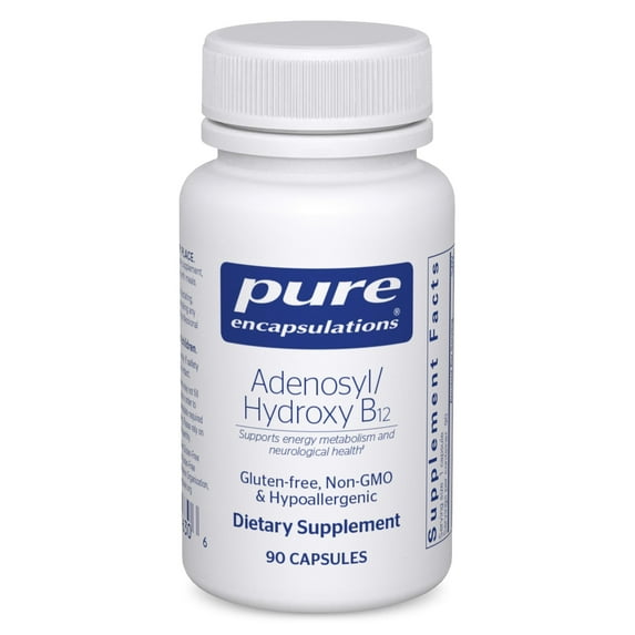Pure Encapsulations Adenosyl/Hydroxy B12 90's - High-Potency B Vitamin - For Energy Metabolism & Neurological Support* - Brain Support Supplement* - Vegan & Gluten Free - 90 Capsules