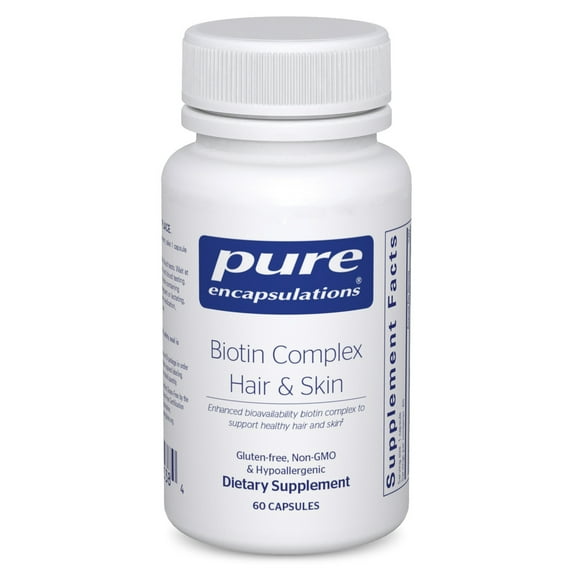Pure Encapsulations Biotin Complex Hair & Skin | Biotin Complex for Healthy Hair and Skin Support | 60 Capsules