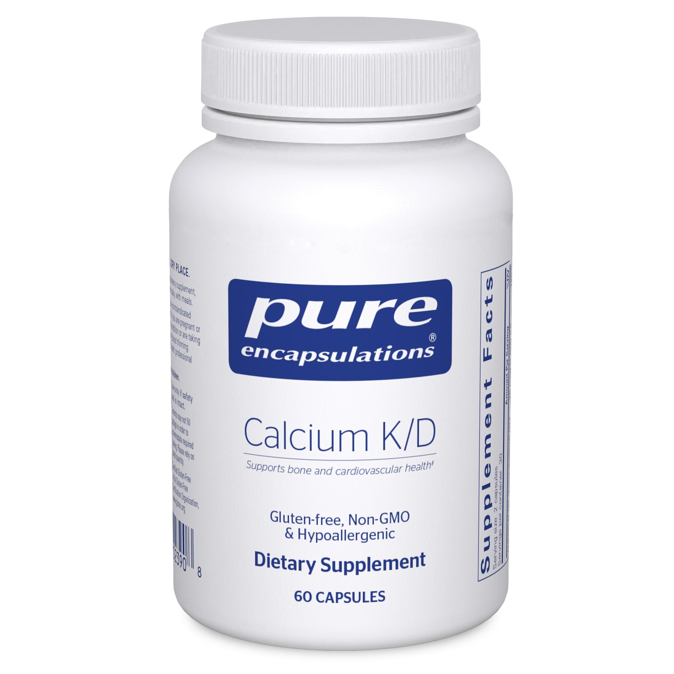 Pure Encapsulations Calcium K/D | Supplement for Bone Strength, Immune System, Colon, and Cardiovascular Health* | 60 Capsules