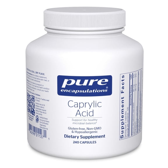 Pure Encapsulations Caprylic Acid | Supplement for Gut and Digestive Health, GI Balance, Gastrointestinal Support, and Intestinal Health* | 240 Capsules