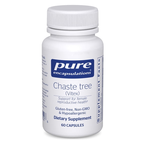 Pure Encapsulations Chaste Tree (Vitex) - Supports Menstrual Cycle Regularity - For Breast Comfort* - Women's Supplement - Hormonal Balance Support - Non-GMO & Vegan - 60 Capsules