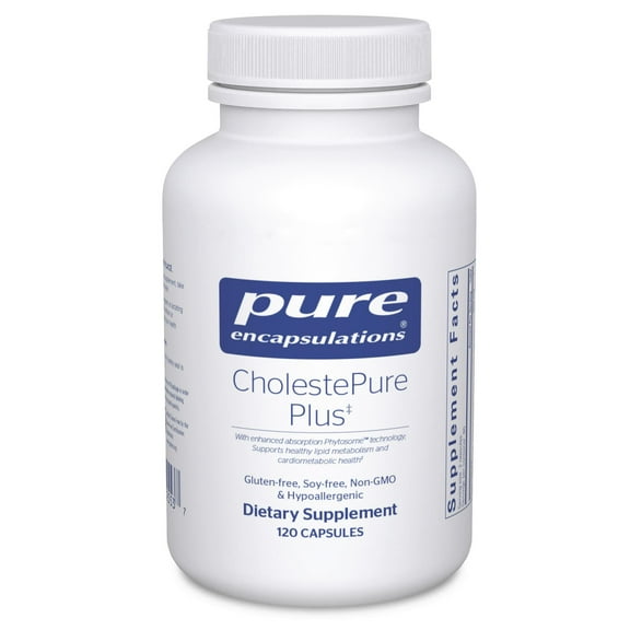 Pure Encapsulations CholestePure Plus 120's - Supports Lipid Metabolism & Heart Health* - Berberine Supplement - With Citrus Bergamot - Gluten Free & Non-GMO - 120 Capsules