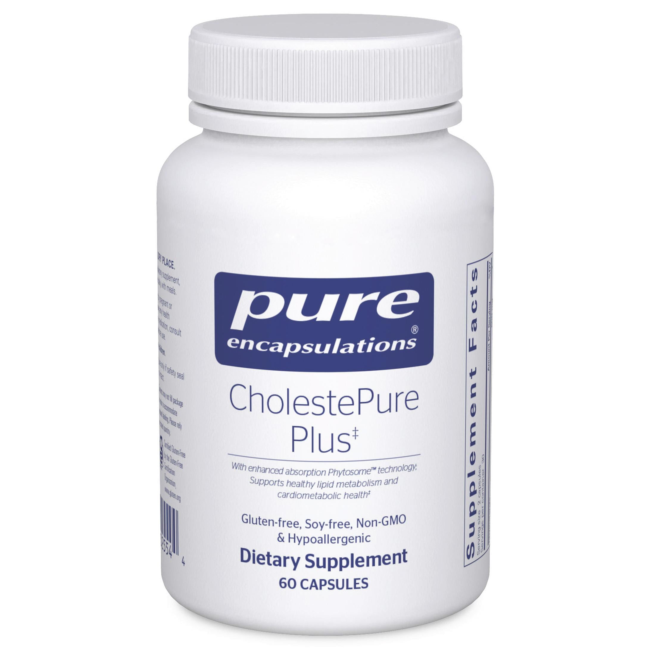 Pure Encapsulations CholestePure Plus 120's - Supports Lipid Metabolism & Heart Health* - Berberine Supplement - With Citrus Bergamot - Gluten Free & Non-GMO - 60 Capsules