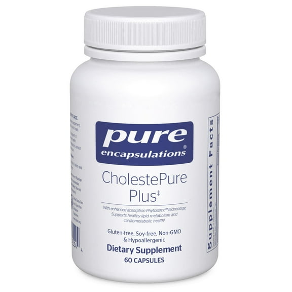 Pure Encapsulations CholestePure Plus 120's - Supports Lipid Metabolism & Heart Health* - Berberine Supplement - With Citrus Bergamot - Gluten Free & Non-GMO - 60 Capsules