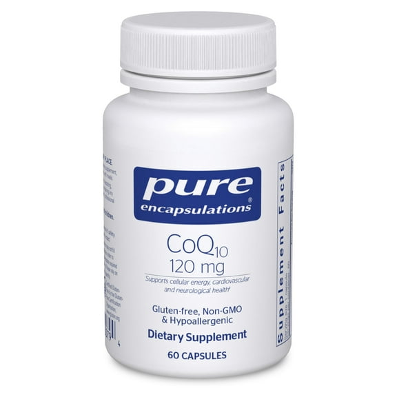 Pure Encapsulations CoQ10 120 mg - Coenzyme Q10 Supplement for Heart Health, Energy, Antioxidants, Brain & Memory Health - Cellular Health, Cognition & Cardiovascular Support* - 60 Capsules