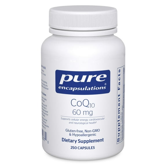 Pure Encapsulations CoQ10 60 mg | Coenzyme Q10 Supplement for Energy, Antioxidants, Brain and Cellular Health, Cognition, and Cardiovascular Support* | 250 Capsules