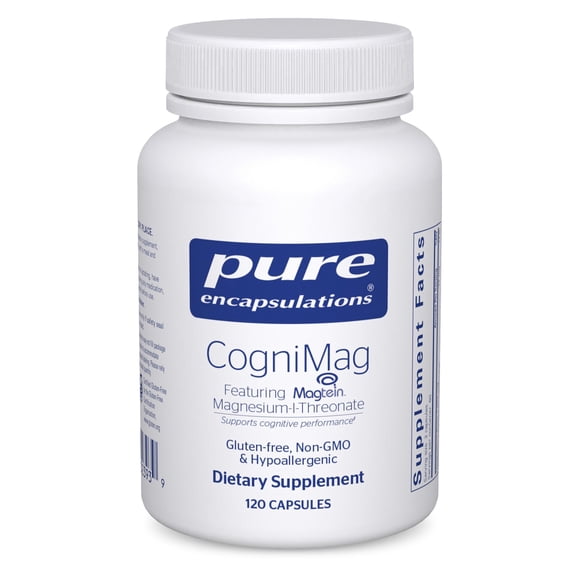 Pure Encapsulations CogniMag 120's - Magnesium-L-Threonate Supplement - Supports Brain Health & Memory* - Includes Magtein & Polyphenol Blend - 120 Capsules