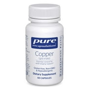Pure Encapsulations Copper Glycinate 60s - مكمل غذائي من النحاس بتركيز 2 مجم، يدعم تكوين خلايا الدم الحمراء* - يساعد على استقلاب الطاقة - نباتي وغير معدّل وراثيًا - 60 كبسولة
