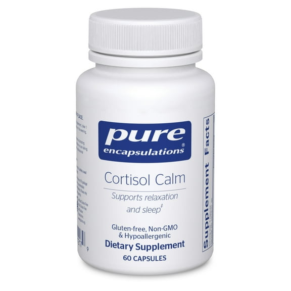 Pure Encapsulations Cortisol Calm - Supports Cortisol Health & Relaxation - Contains Ashwagandha & L-Theanine - Restful Sleep - 60 Capsules