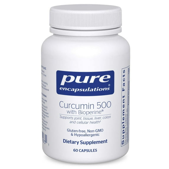 Pure Encapsulations Curcumin 500 with Bioperine - Antioxidant Supplement to Support Joints, Tissue, Liver, Colon & Cellular Health* - With Turmeric Curcumin & Bioperine - 60 Capsules