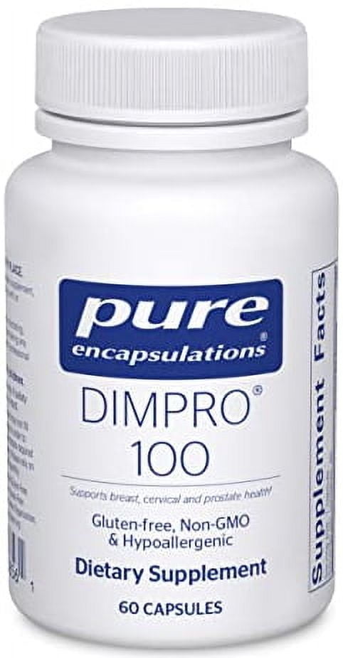 تغليف نقي DIMPRO 100 - مكمل Diindolylmethane - لصحة الثدي والعنق والبروستات - خال من الغلوتين والنباتي - 60 كبسولة