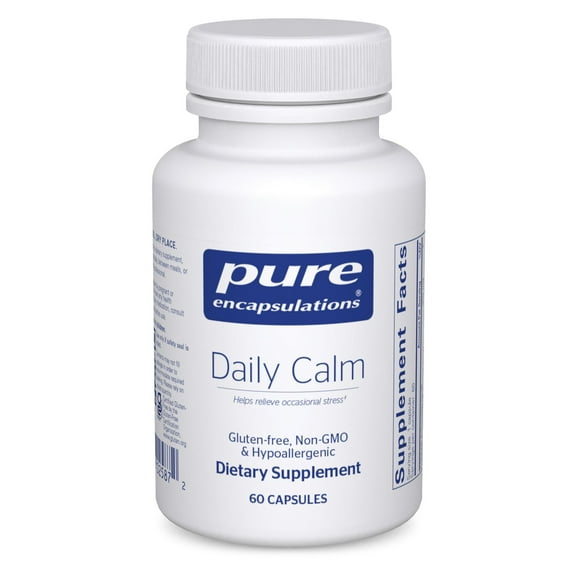 Pure Encapsulations Daily Calm - Vegan Stress & Sleep Support Supplement - Contains Ashwagandha, Saffron, GABA & L-Theanine - Non-GMO, Soy-Free & Gluten-Free - 60 Capsules