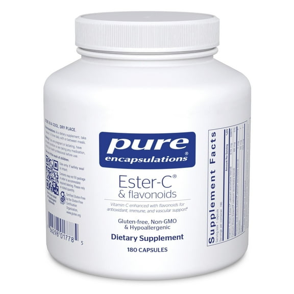 Pure Encapsulations Ester-C & Flavonoids | Vitamin C Supplement for Antioxidant, Immune and Vascular Support* | 180 counts