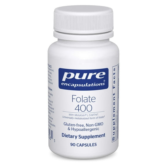 Pure Encapsulations Folate 400 | Metafolin L-5-MTHF Supplement to Support Cardiovascular, Cellular, and Neural Health* | 90 Capsules