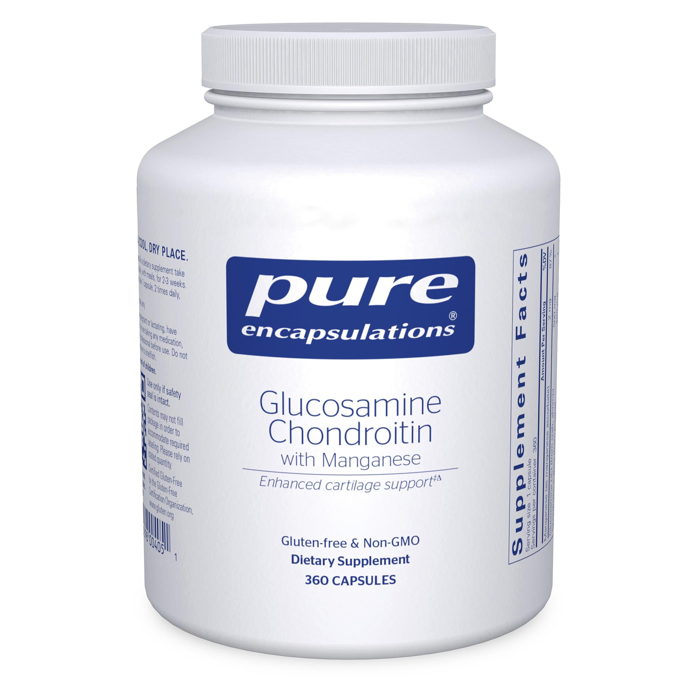 Pure Encapsulations Glucosamine Chondroitin with Manganese | Supplement for Joint Support, Comfort, Mobility, Cartilage Integrity and Health, and Connective Tissue* | 360 Capsules