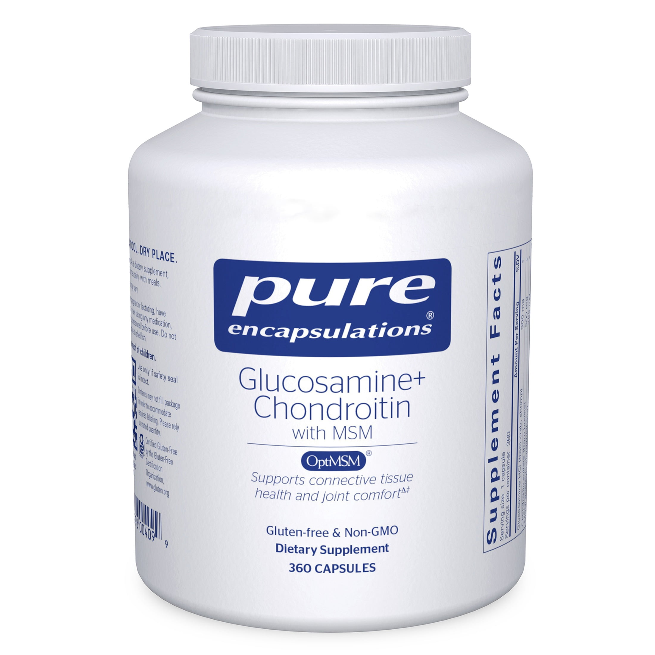 Pure Encapsulations Glucosamine Chondroitin with MSM - Supports Joint Health & Normal Cartilage Formation* - Maintains Enzyme Activity - Gluten-Free & Non-GMO - 360 Capsules