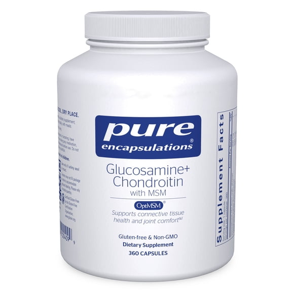 Pure Encapsulations Glucosamine Chondroitin with MSM - Supports Joint Health & Normal Cartilage Formation* - Maintains Enzyme Activity - Gluten-Free & Non-GMO - 360 Capsules