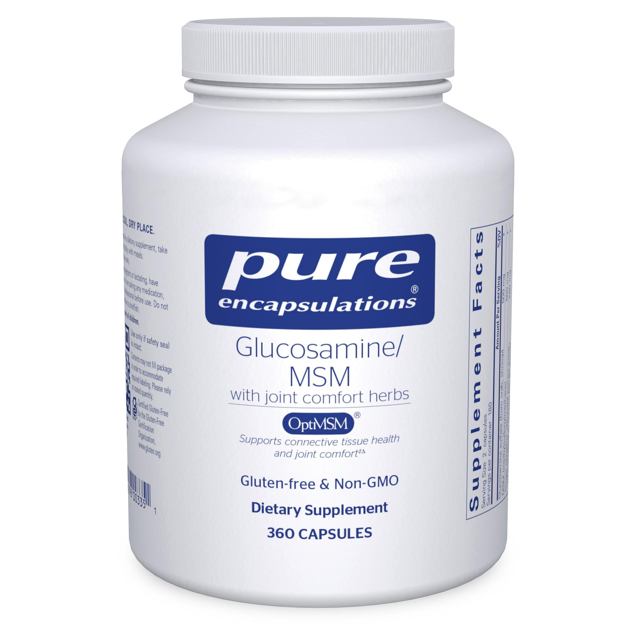 Pure Encapsulations Glucosamine MSM | Supplement for Joint Support, Mobility, Comfort, Cartilage Health, and Connective Tissue* | 360 Capsules