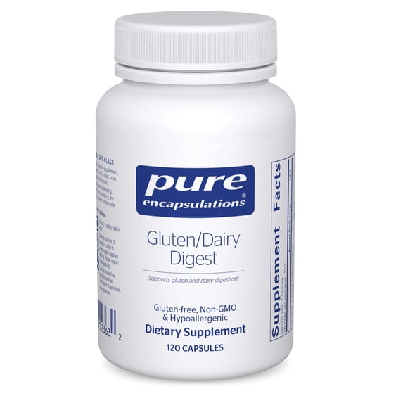 Pure Encapsulations Gluten/Dairy Digest | Unique Mix of Enzymes to Support Healthy Gluten and Dairy Digestion* | 120 Capsules
