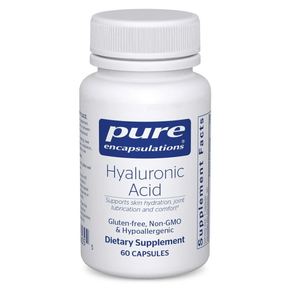 Pure Encapsulations Hyaluronic Acid - For Skin Hydration, Joint Lubrication & Joint Health* - Effective Absorption - Gluten Free - Vegan & Non-GMO - 60 Capsules