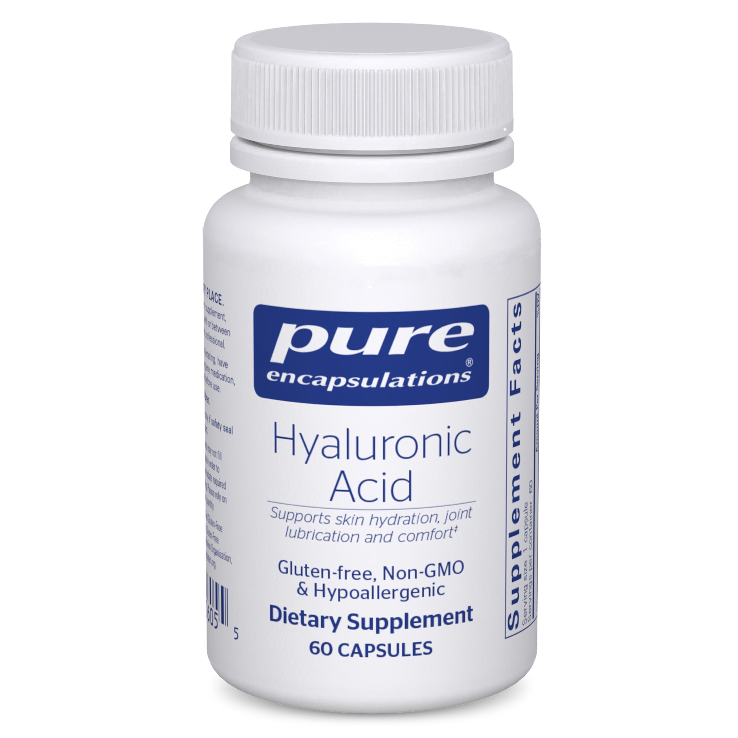 Pure Encapsulations Hyaluronic Acid - For Skin Hydration, Joint Lubrication & Joint Health* - Effective Absorption - Gluten Free - Vegan & Non-GMO - 60 Capsules