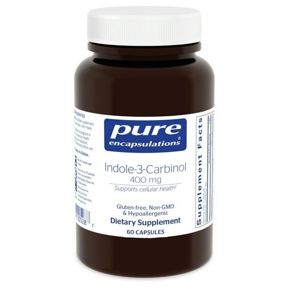 Pure Encapsulations Indole-3-Carbinol 400 mg | Supports Healthy Breast, and Cervical Cell Function | 60 Capsules