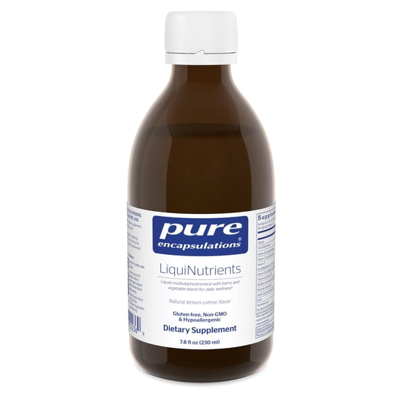 Pure Encapsulations LiquiNutrients | Liquid Multivitamin/Mineral Complex Enhanced with Organic Fruits and Vegetables for Daily Wellness | 7.8 fl. oz. | Natural Lemon Crme Flavor